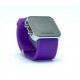 Silikonové LED hodinky čtvercové fialové